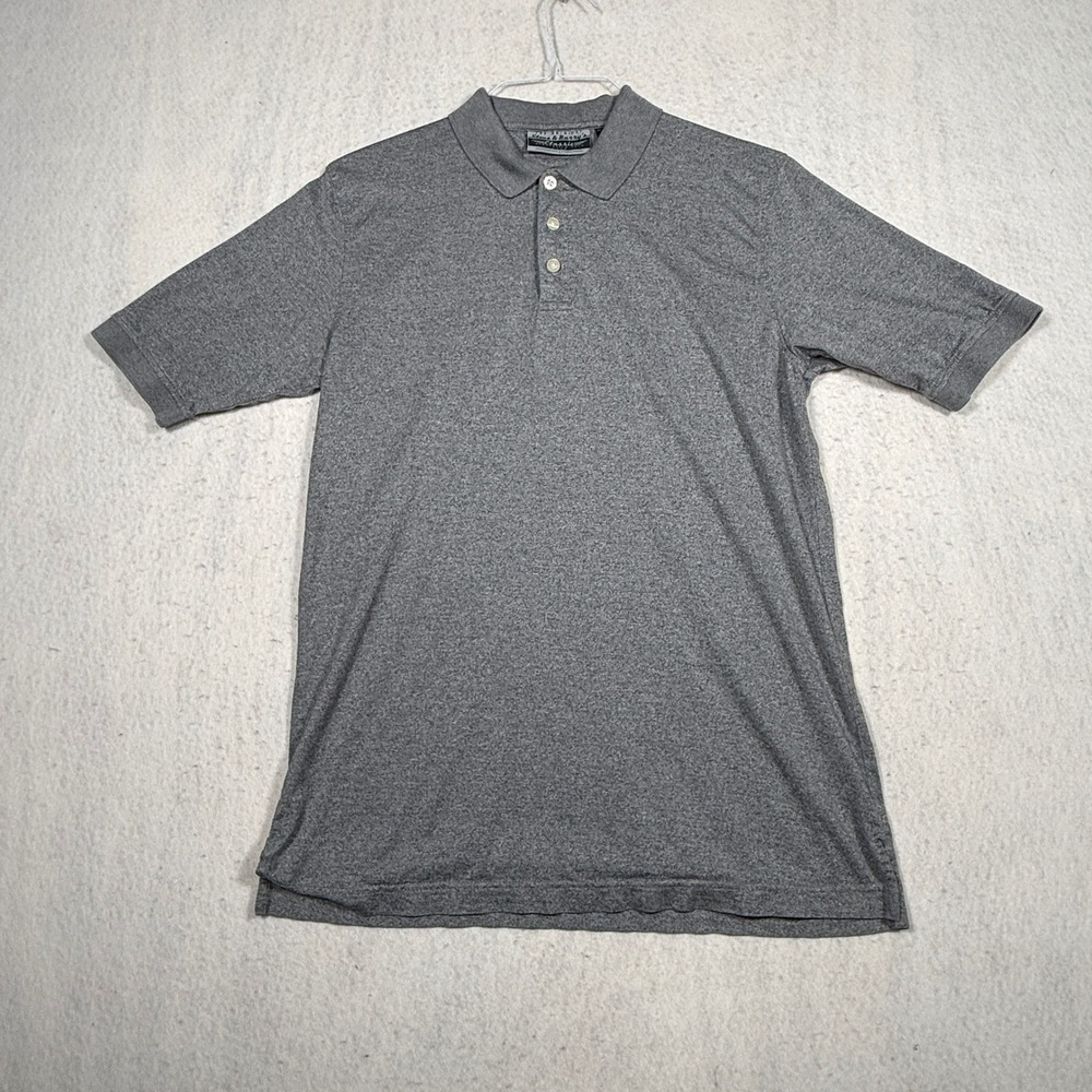 Steve & Barrys Classic Mercerized Cotton Polo Shirt Mens Medium Heather Grey